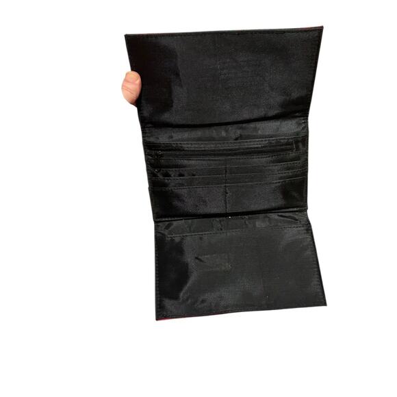 Vintage Disney Store Winnie The Pooh Trifold Wallet Red Blue Plaid Embroidered - Picture 4 of 10